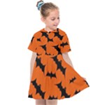Halloween Card With Bats Flying Pattern Kids  Sailor Dress