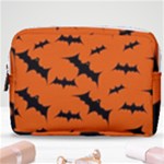 Halloween Card With Bats Flying Pattern Make Up Pouch (Medium)