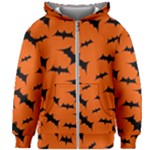 Halloween Card With Bats Flying Pattern Kids  Zipper Hoodie Without Drawstring