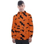 Halloween Card With Bats Flying Pattern Men s Front Pocket Pullover Windbreaker