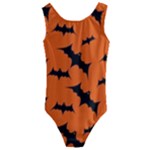 Halloween Card With Bats Flying Pattern Kids  Cut-Out Back One Piece Swimsuit