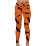 Halloween Card With Bats Flying Pattern Lightweight Velour Classic Yoga Leggings