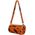 Halloween Card With Bats Flying Pattern Mini Cylinder Bag