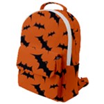 Halloween Card With Bats Flying Pattern Flap Pocket Backpack (Small)