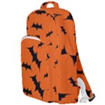 Halloween Card With Bats Flying Pattern Double Compartment Backpack