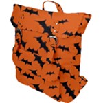 Halloween Card With Bats Flying Pattern Buckle Up Backpack
