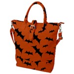Halloween Card With Bats Flying Pattern Buckle Top Tote Bag