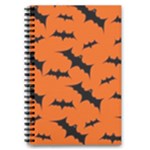 Halloween Card With Bats Flying Pattern 5.5  x 8.5  Notebook