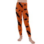 Halloween Card With Bats Flying Pattern Kids  Lightweight Velour Leggings