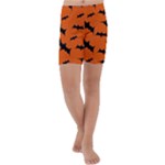 Halloween Card With Bats Flying Pattern Kids  Lightweight Velour Capri Yoga Leggings