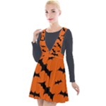 Halloween Card With Bats Flying Pattern Plunge Pinafore Velour Dress