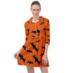 Halloween Card With Bats Flying Pattern Mini Skater Shirt Dress