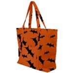 Halloween Card With Bats Flying Pattern Zip Up Canvas Bag