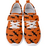 Halloween Card With Bats Flying Pattern Men s Velcro Strap Shoes