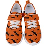 Halloween Card With Bats Flying Pattern Women s Velcro Strap Shoes
