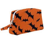 Halloween Card With Bats Flying Pattern Wristlet Pouch Bag (Large)