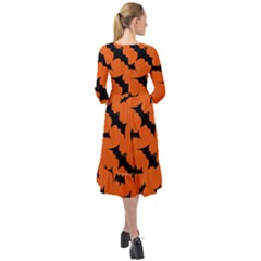 Ruffle End Midi Chiffon Dress 