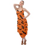 Halloween Card With Bats Flying Pattern Layered Bottom Dress