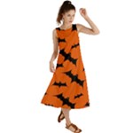 Halloween Card With Bats Flying Pattern Summer Maxi Dress