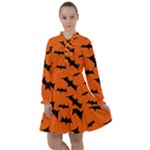 Halloween Card With Bats Flying Pattern All Frills Chiffon Dress