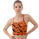Halloween Card With Bats Flying Pattern Mini Tank Bikini Top