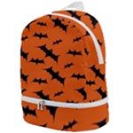 Halloween Card With Bats Flying Pattern Zip Bottom Backpack