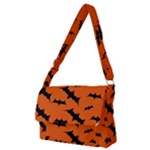 Halloween Card With Bats Flying Pattern Full Print Messenger Bag (M)
