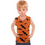 Halloween Card With Bats Flying Pattern Kids  Sport Tank Top