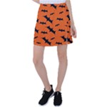 Halloween Card With Bats Flying Pattern Tennis Skirt