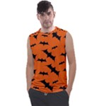 Halloween Card With Bats Flying Pattern Men s Regular Tank Top