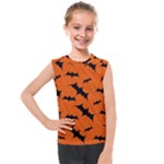 Halloween Card With Bats Flying Pattern Kids  Mesh Tank Top