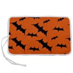 Halloween Card With Bats Flying Pattern Pen Storage Case (L)