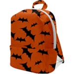 Halloween Card With Bats Flying Pattern Zip Up Backpack