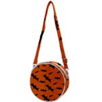 Halloween Card With Bats Flying Pattern Crossbody Circle Bag