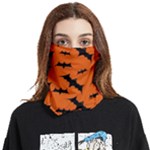 Halloween Card With Bats Flying Pattern Face Covering Bandana (Two Sides)