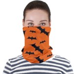 Halloween Card With Bats Flying Pattern Face Seamless Bandana (Adult)