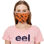 Halloween Card With Bats Flying Pattern Cloth Face Mask (Adult)