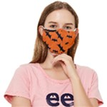 Halloween Card With Bats Flying Pattern Fitted Cloth Face Mask (Adult)