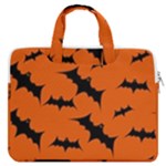 Halloween Card With Bats Flying Pattern MacBook Pro 13  Double Pocket Laptop Bag