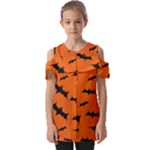 Halloween Card With Bats Flying Pattern Fold Over Open Sleeve Top