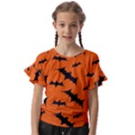 Halloween Card With Bats Flying Pattern Kids  Cut Out Flutter Sleeves