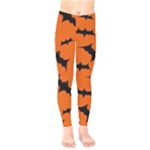 Halloween Card With Bats Flying Pattern Kids  Classic Winter Leggings