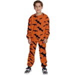 Halloween Card With Bats Flying Pattern Kids  Sweatshirt set