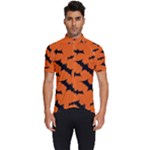 Halloween Card With Bats Flying Pattern Men s Short Sleeve Cycling Jersey