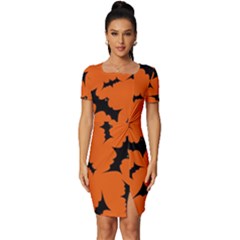 Fitted Knot Split End Bodycon Dress 