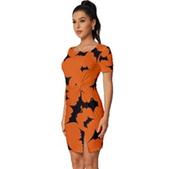 Fitted Knot Split End Bodycon Dress 