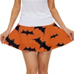Halloween Card With Bats Flying Pattern Women s Skort