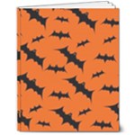 Halloween Card With Bats Flying Pattern 8  x 10  Softcover Notebook
