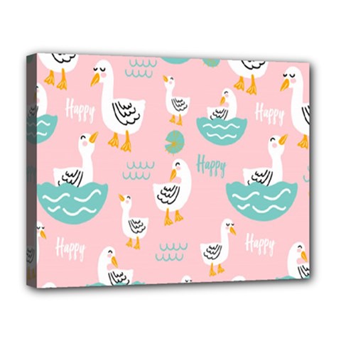 Cute Owl Doodles With Moon Star Seamless Pattern Canvas 14  x 11  (Stretched) from ArtsNow.com
