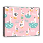 Cute Owl Doodles With Moon Star Seamless Pattern Canvas 14  x 11  (Stretched)